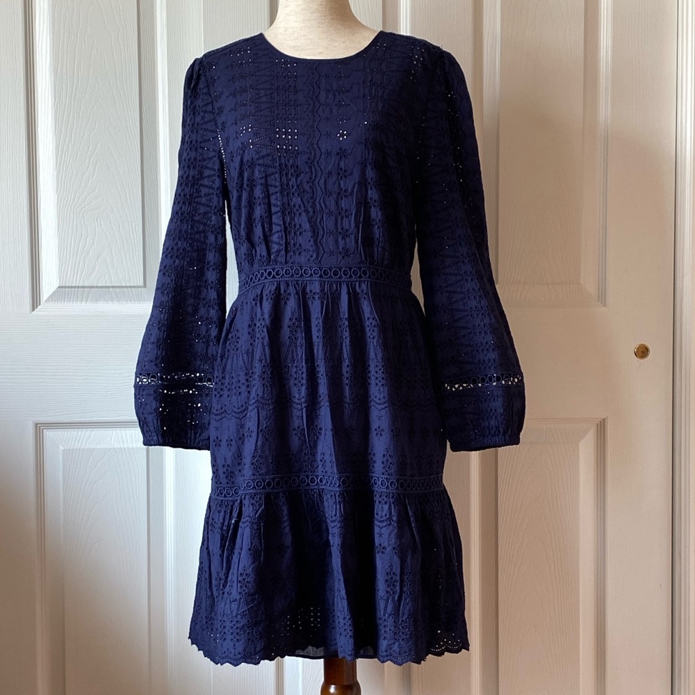 J Crew embroidery and eyelet dress